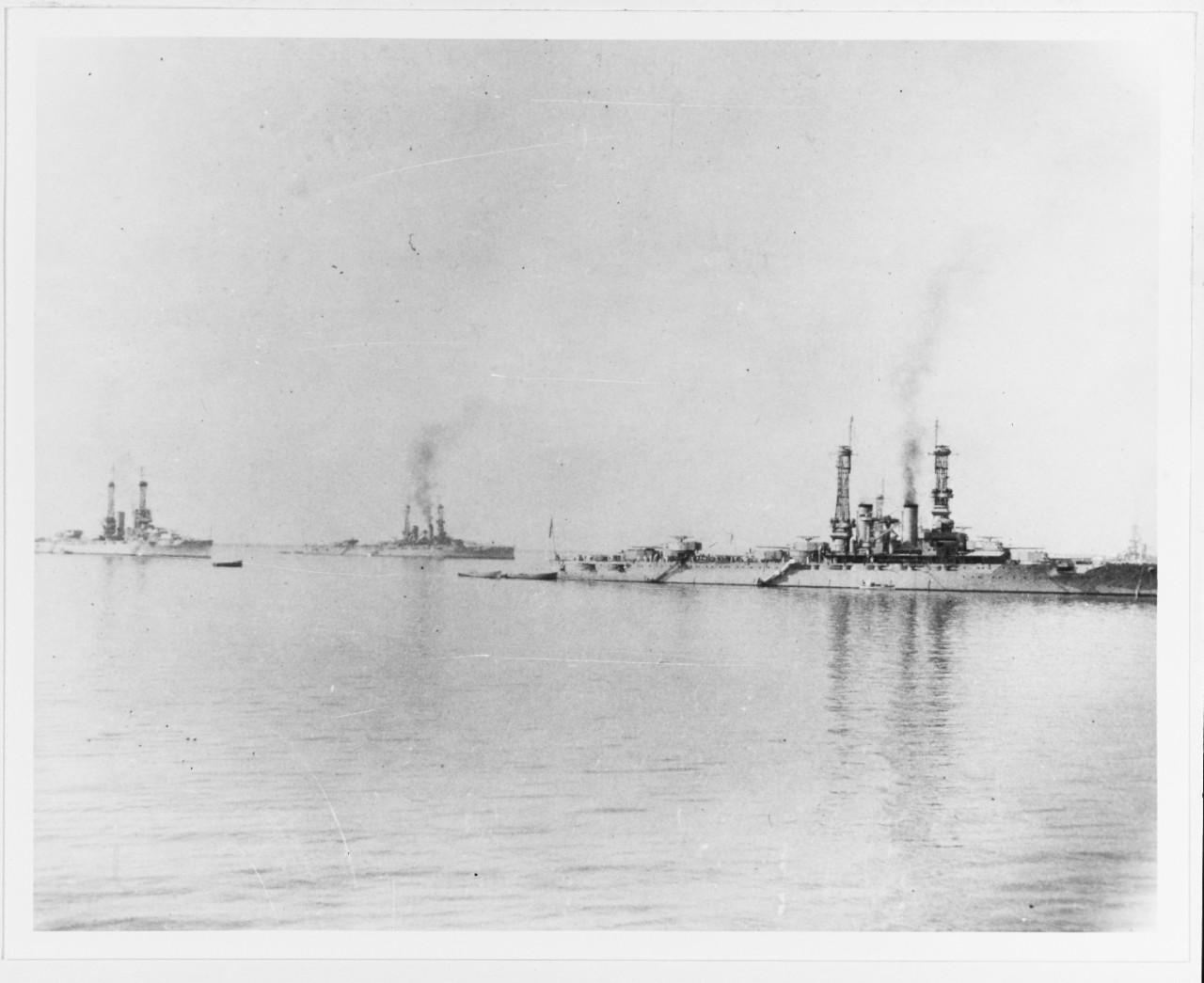 Battleships in Guantanamo Bay, Cuba, circa February 26, 1919. 