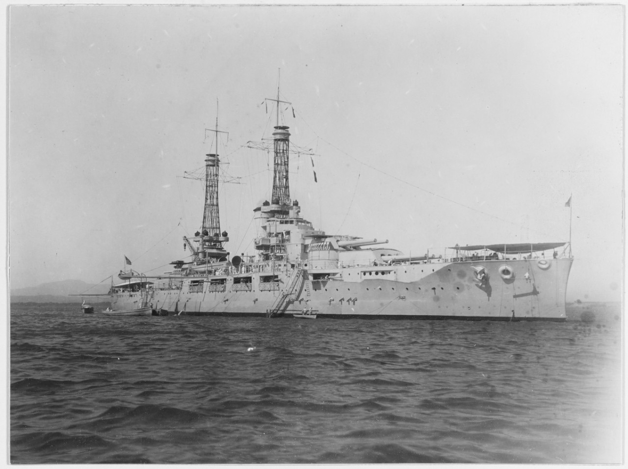 USS NEVADA (BB-36) in Guantanamo Bay, Cuba, circa January 1920. 