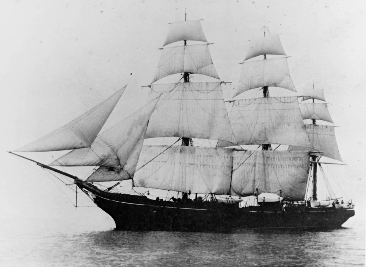 USS MONONGAHELA (1863-1908), departing Newport, Rhode Island