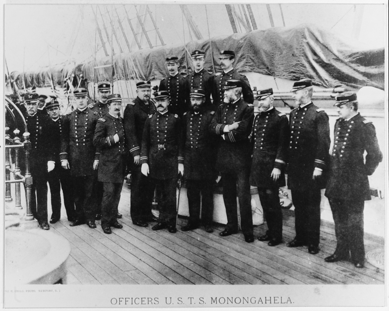 USS MONONGAHELA (1863-1908), ship's officers, circa June 1891. 