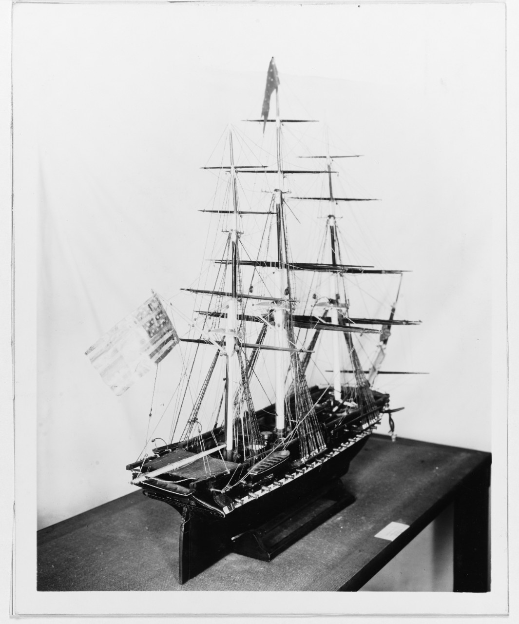 "USS MOBILE," Model of a large frigate. 