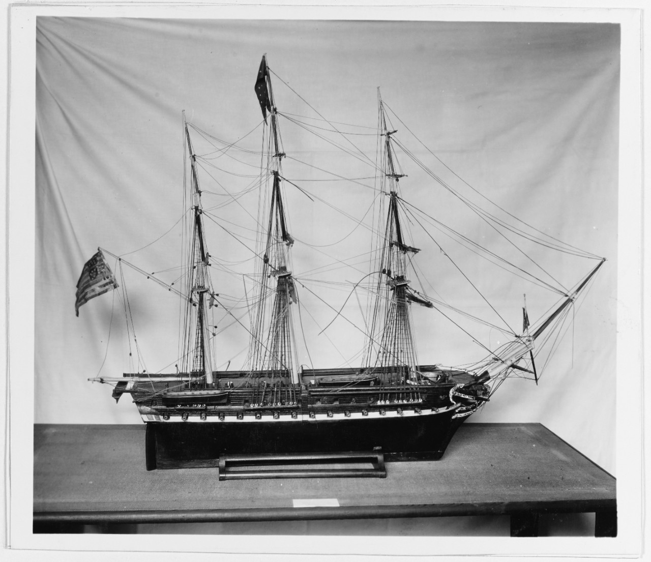 "USS MOBILE," Model of a large frigate. 