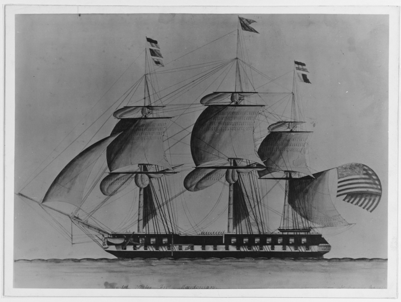 Drawing of USS MACEDONIAN (1836-1875)
