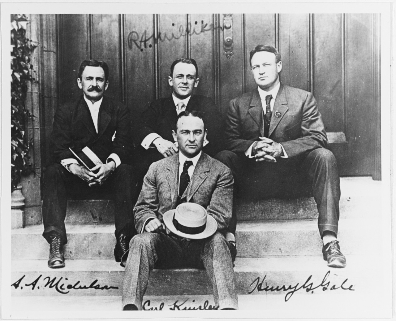 Albert A. Michelson, Robert A. Millikan, Henry A. Gordon, and Carl Kinsley
