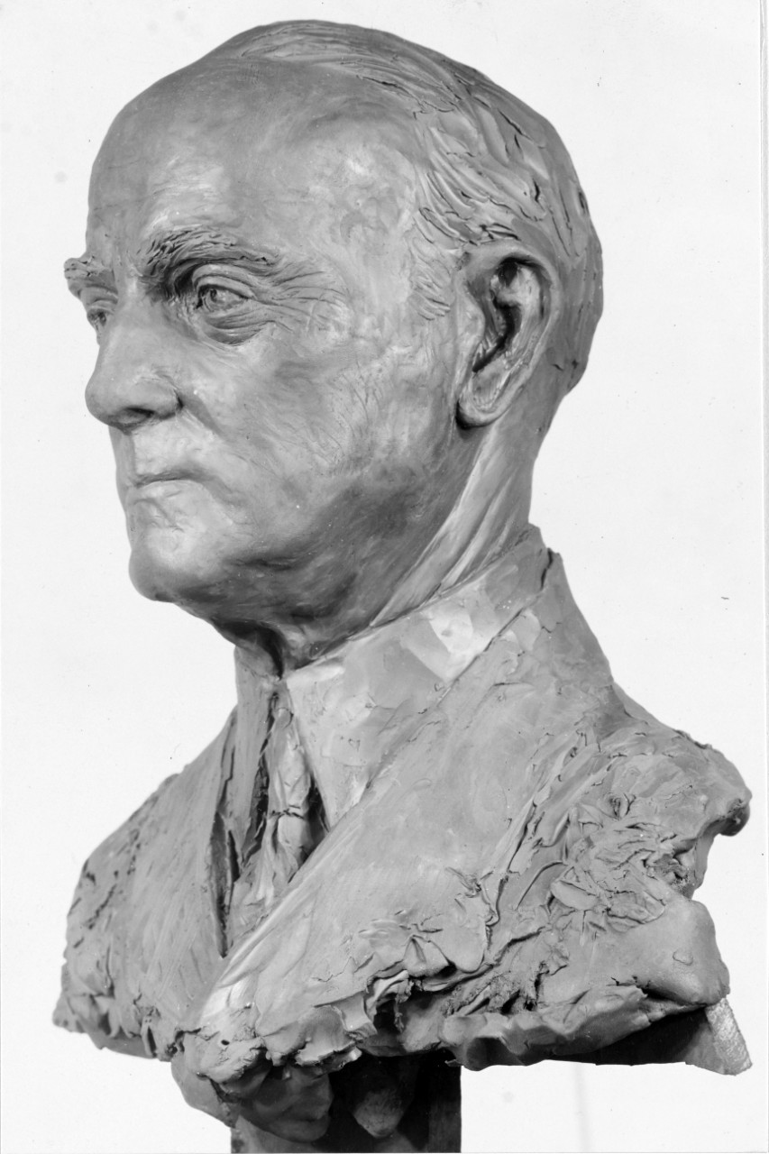 Bust of Wiliam A. Moffett sculpted by LCDR Ralph S. Barnaby, March 1933.