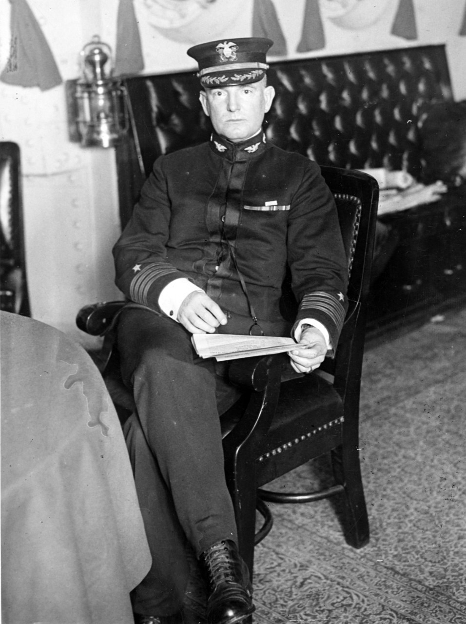 CAPT William A. Moffett, 25 December 1918, aboard USS Mississippi. Moffett served as commanding offier of the USS Mississippi, the newest battleship in commission at the time. 