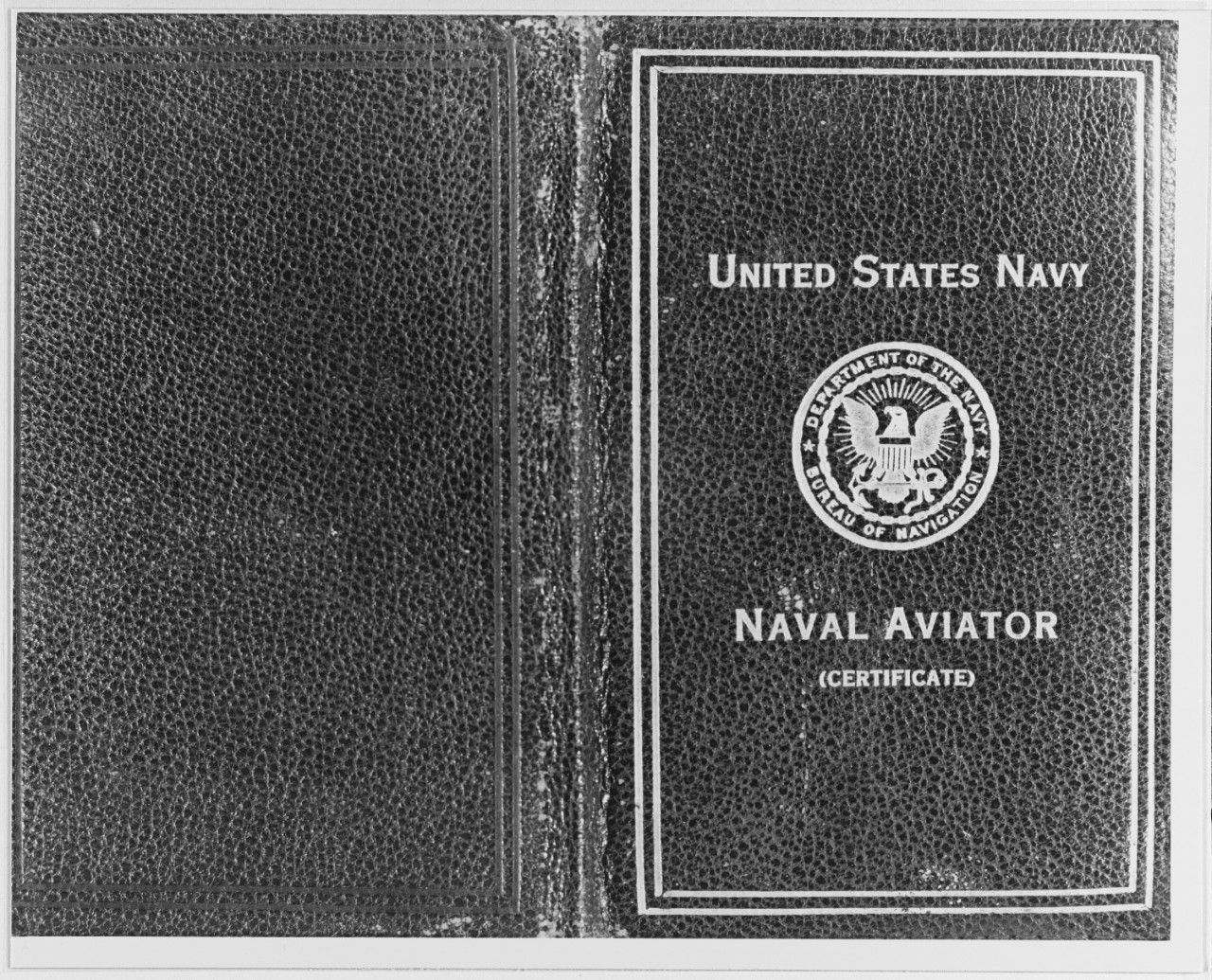 Cover of Naval Aviator No. 1 Certificate