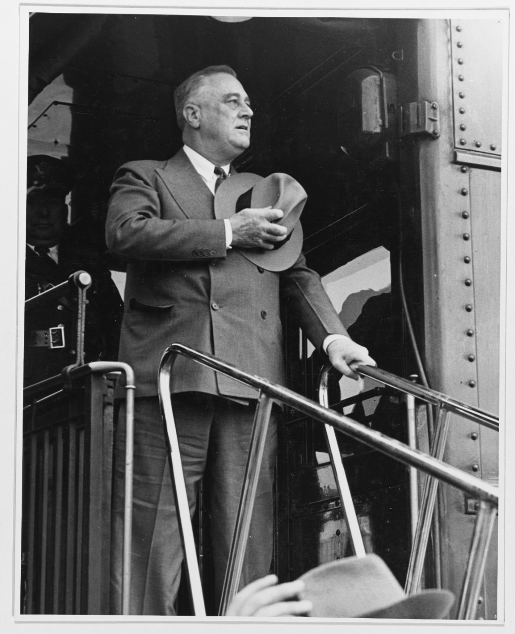 President Franklin Delano Roosevelt on train car