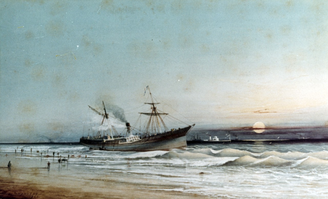 Blockade runner ashore