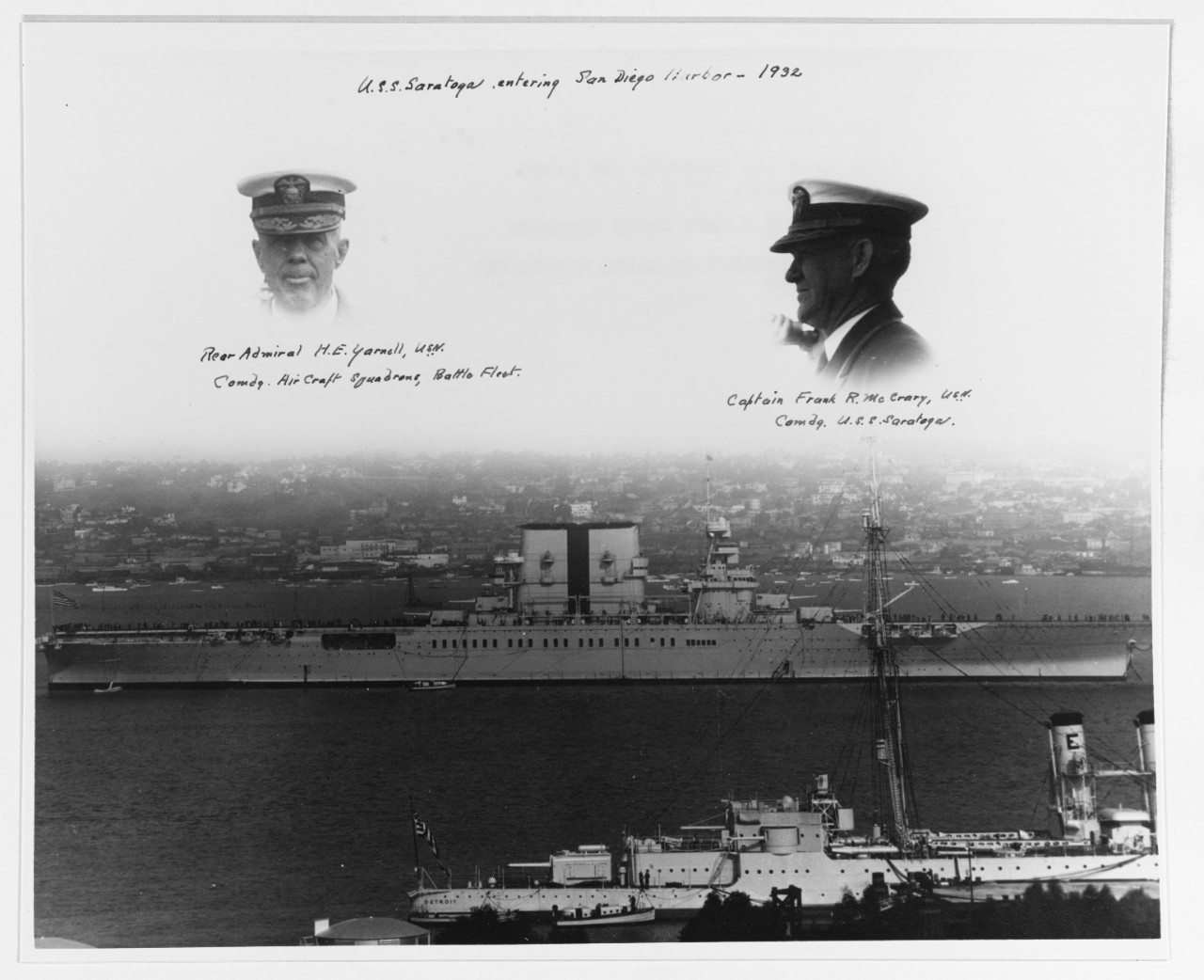 USS SARATOGA (CV-3) and commanding officers