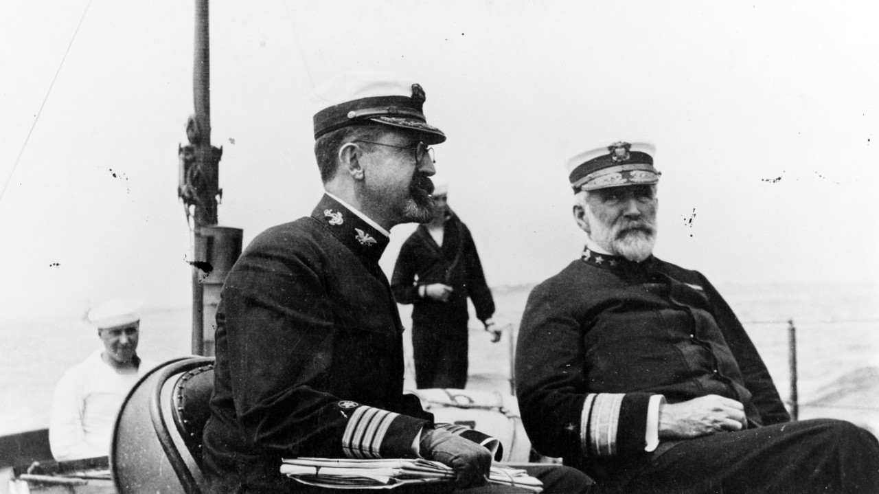 Captain James P. Parker, USNRF, and Rear Admiral Albert Ross, USN (Ret)