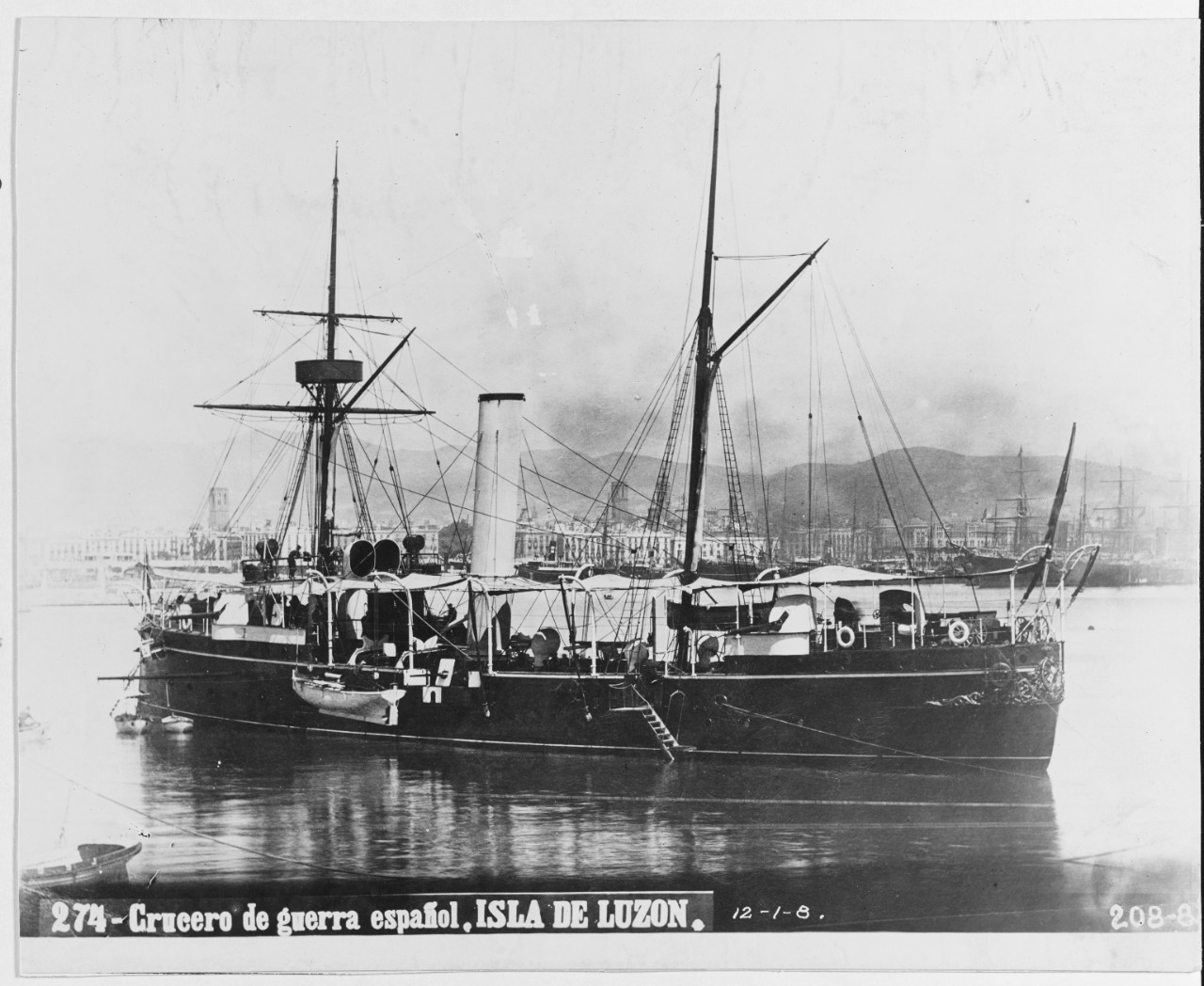 Photo #: NH 53277  Isla de Luzon (Spanish Cruiser, 1886-1898)