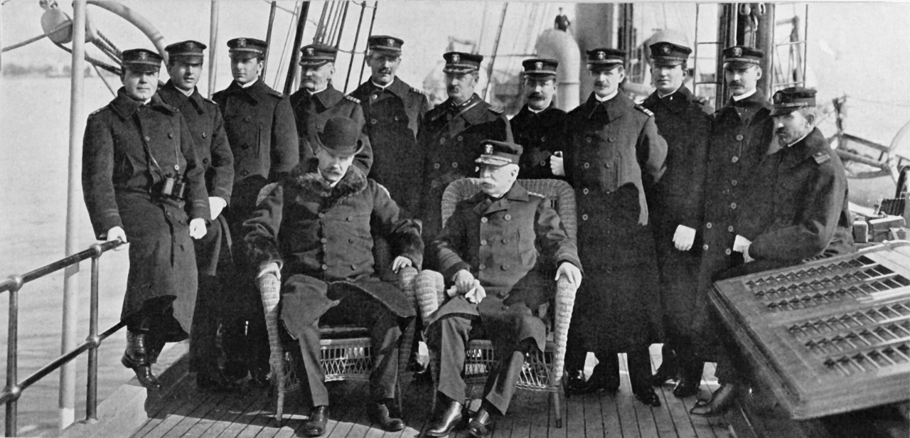 Secretary of the Navy Paul Morton and Admiral George Dewey (Seated)