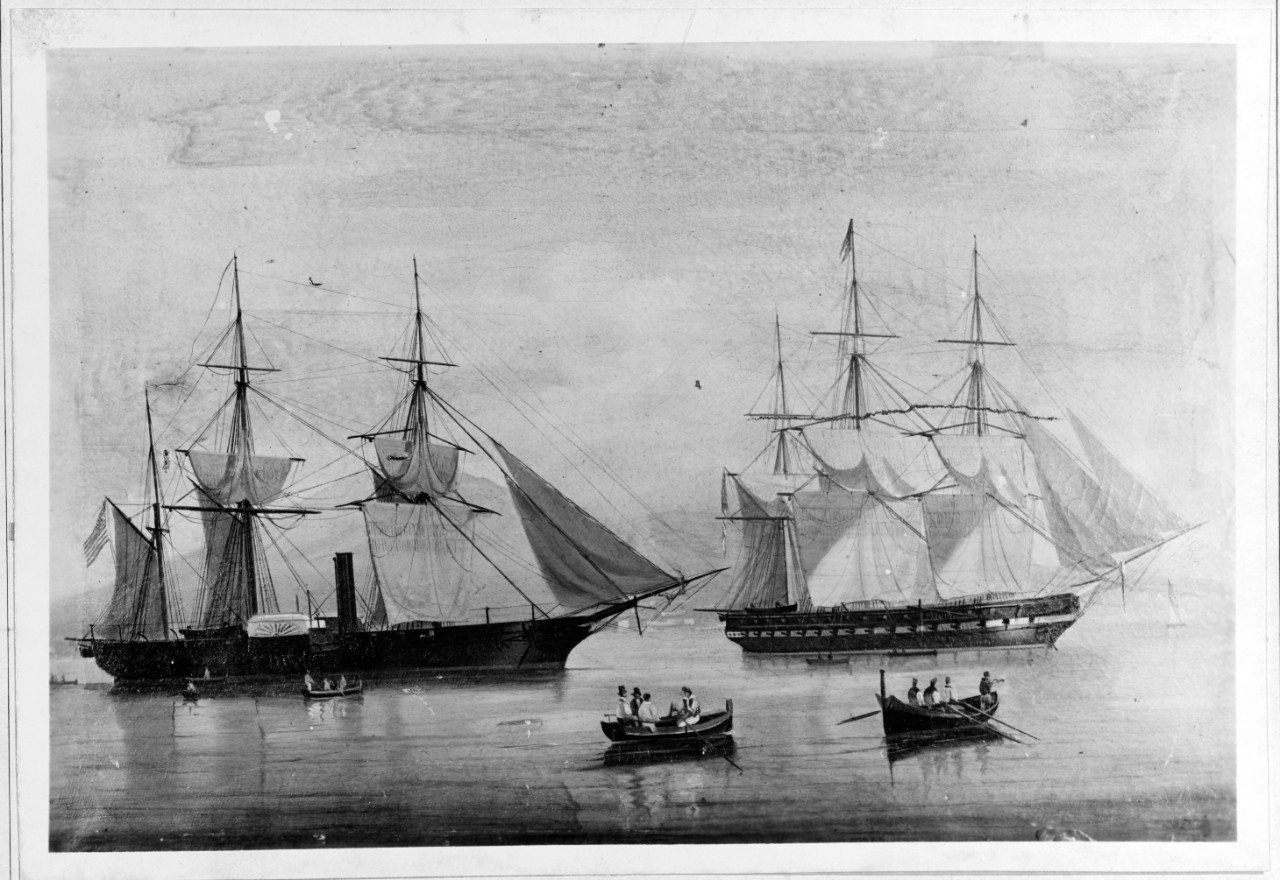 Photo #: NH 55327  USS Susquehanna (1850-1883) USS Congress (1842-1862)