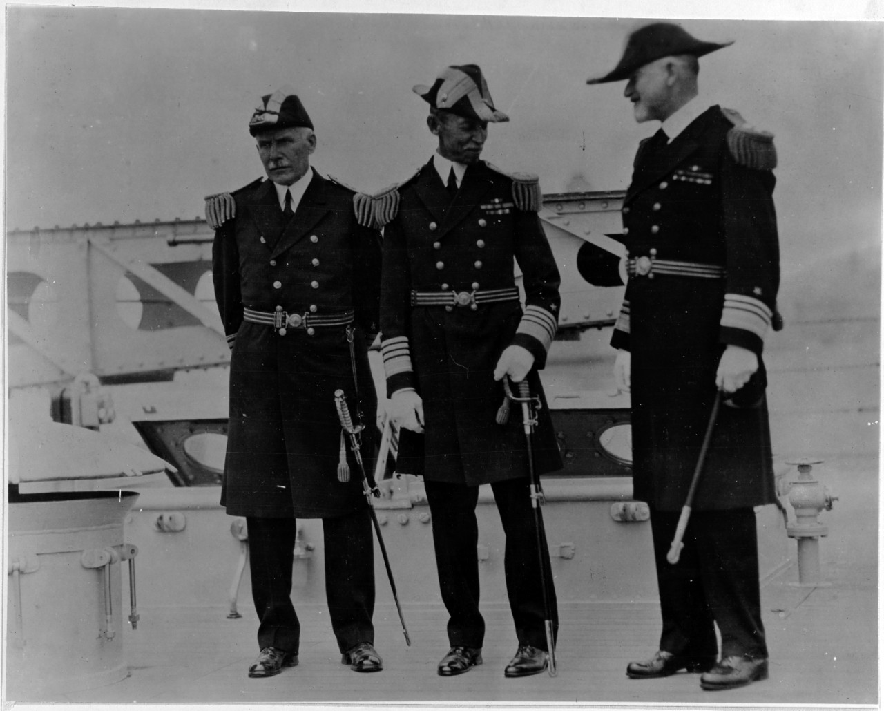 Admiral William V. Pratt, Admiral Louis McCoy Nulton, and Vice Admiral Lucius A. Bostwick