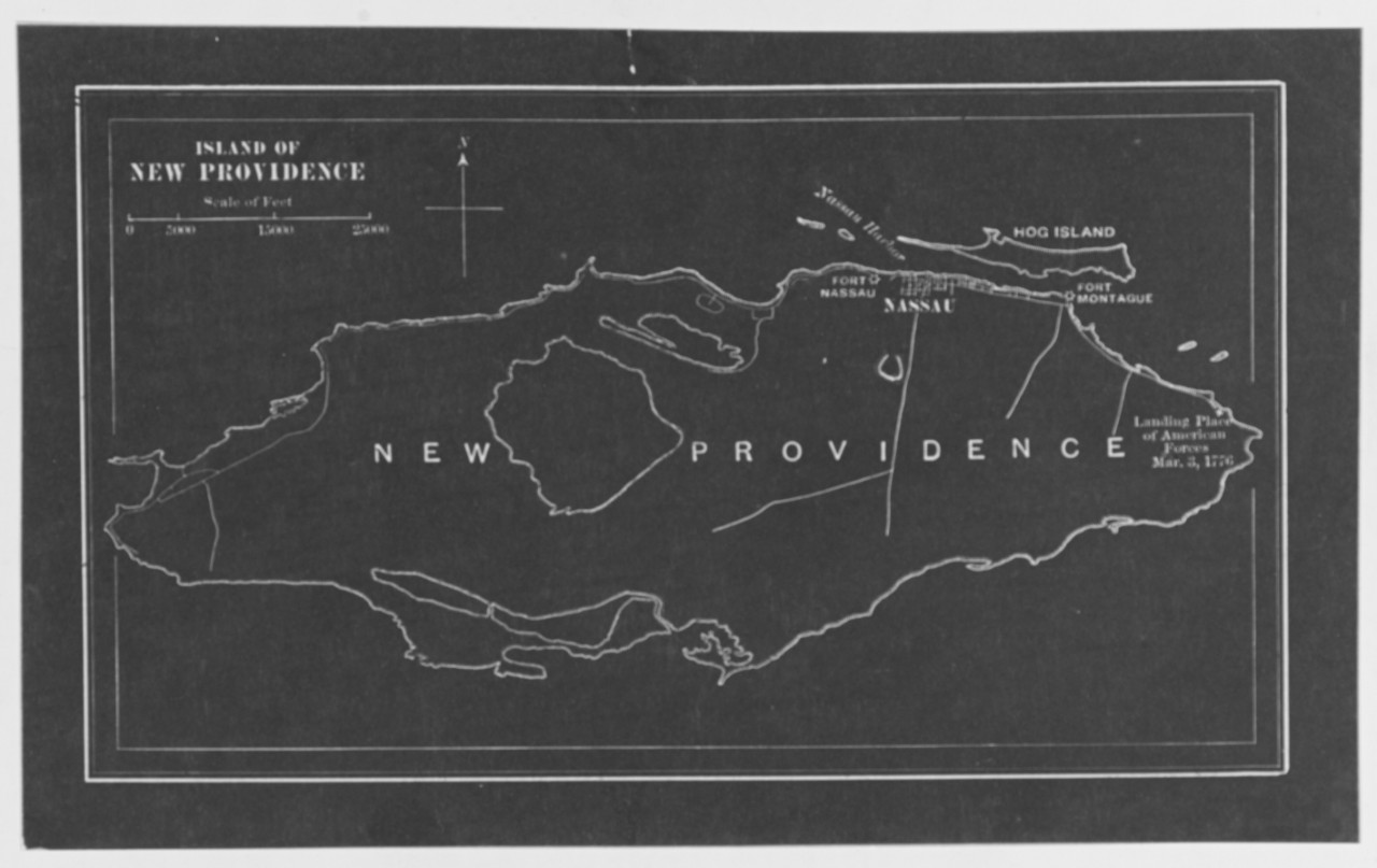 New Providence Island where Americans Landed