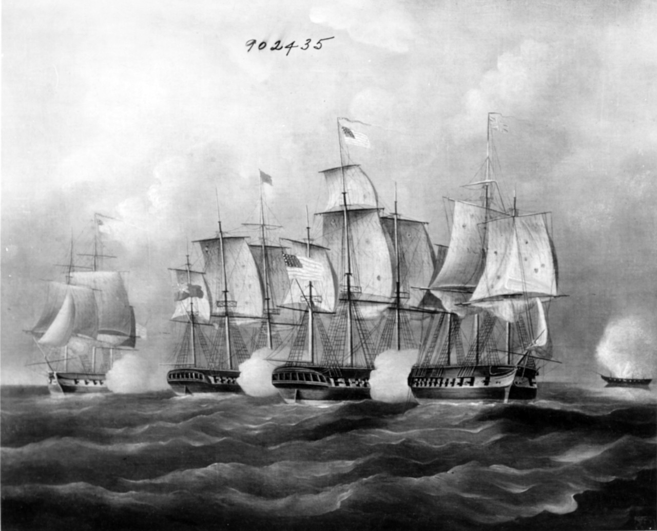 British and American Vessels in Action