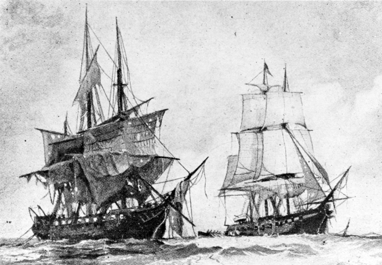 Continental Navy Ship RANGER and HMS DRAKE Following Battle