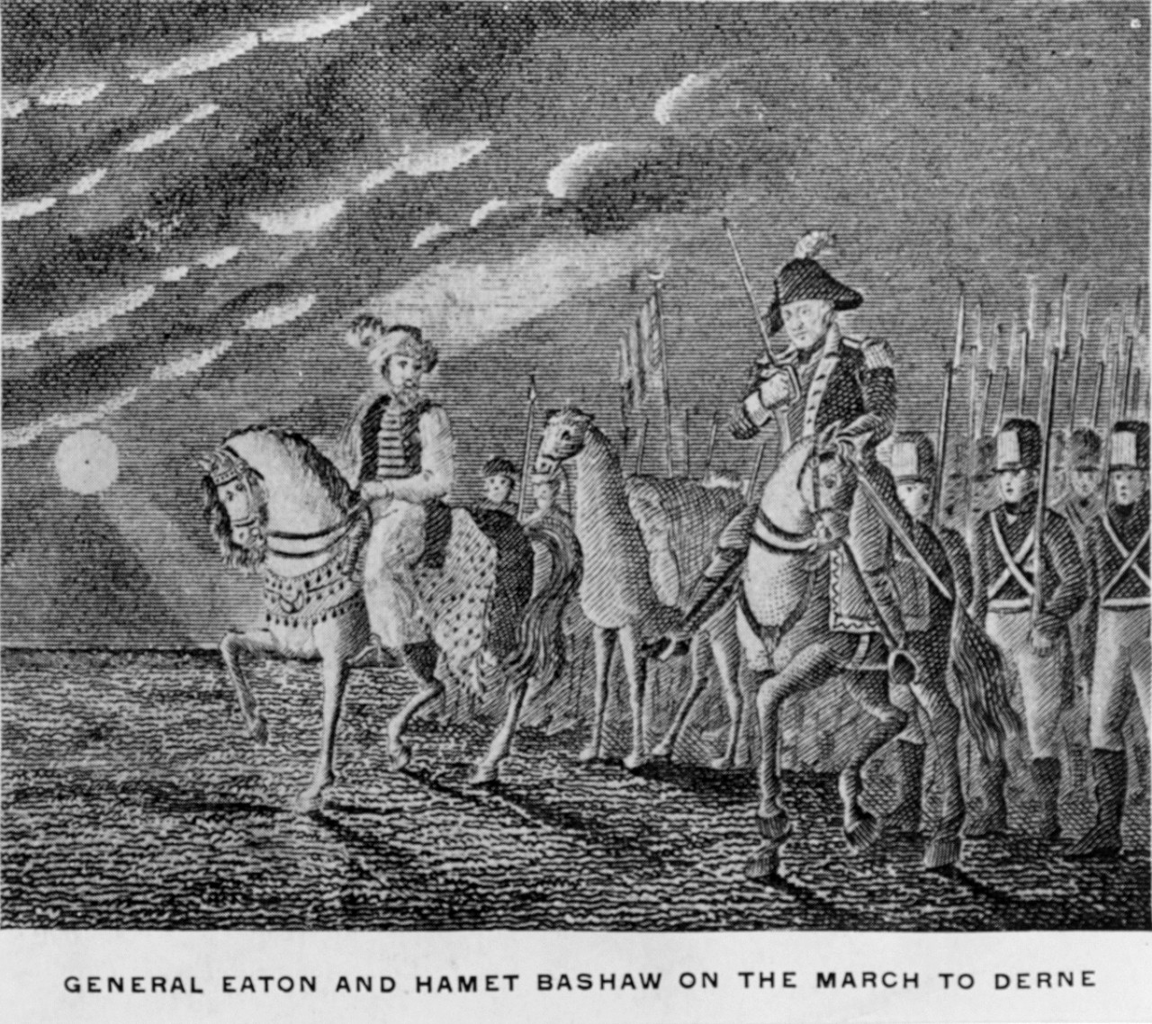 General Eaton and Hamet Bashaw on the March to Derne circa 1805