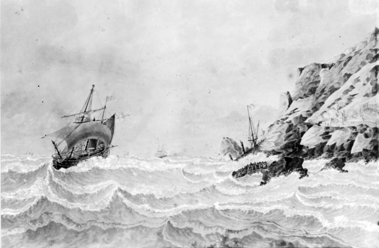 Possibly: Massachusetts Privateer HUNTER Chased Ashore by HMS RAISONNABLE