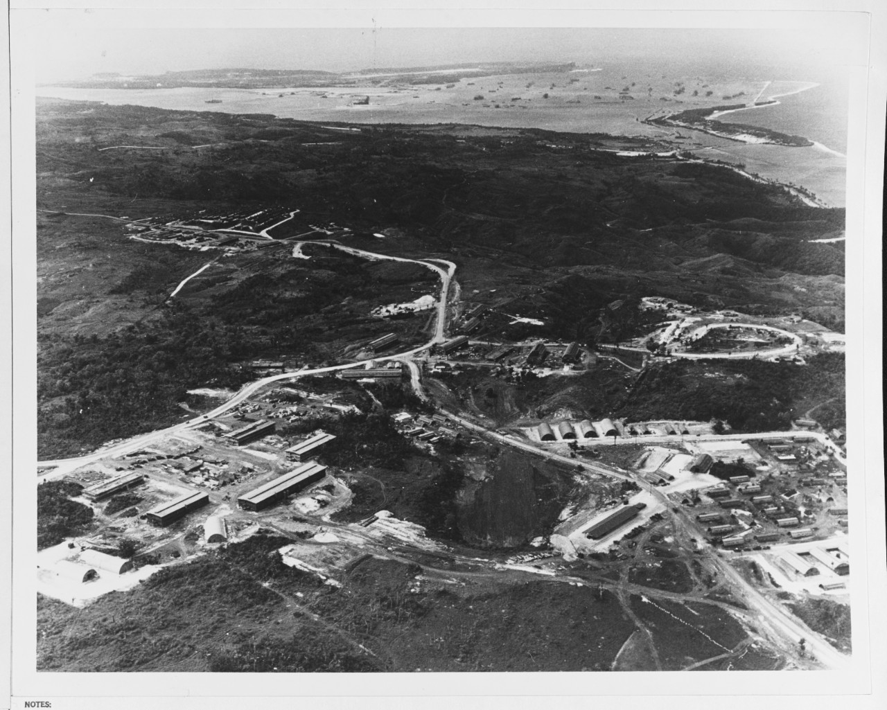 The build-up of Fleet Admiral Chester W. Nimitz's CinCPac-POA headquarters at Guam.