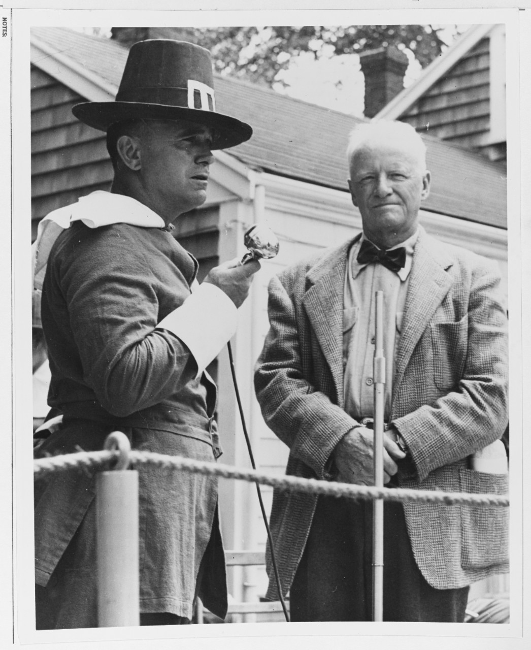 Fleet Admiral Chester W. Nimitz, USN, attends a Puritan celebration at Wellfleet, Cape Cod, Massachusetts