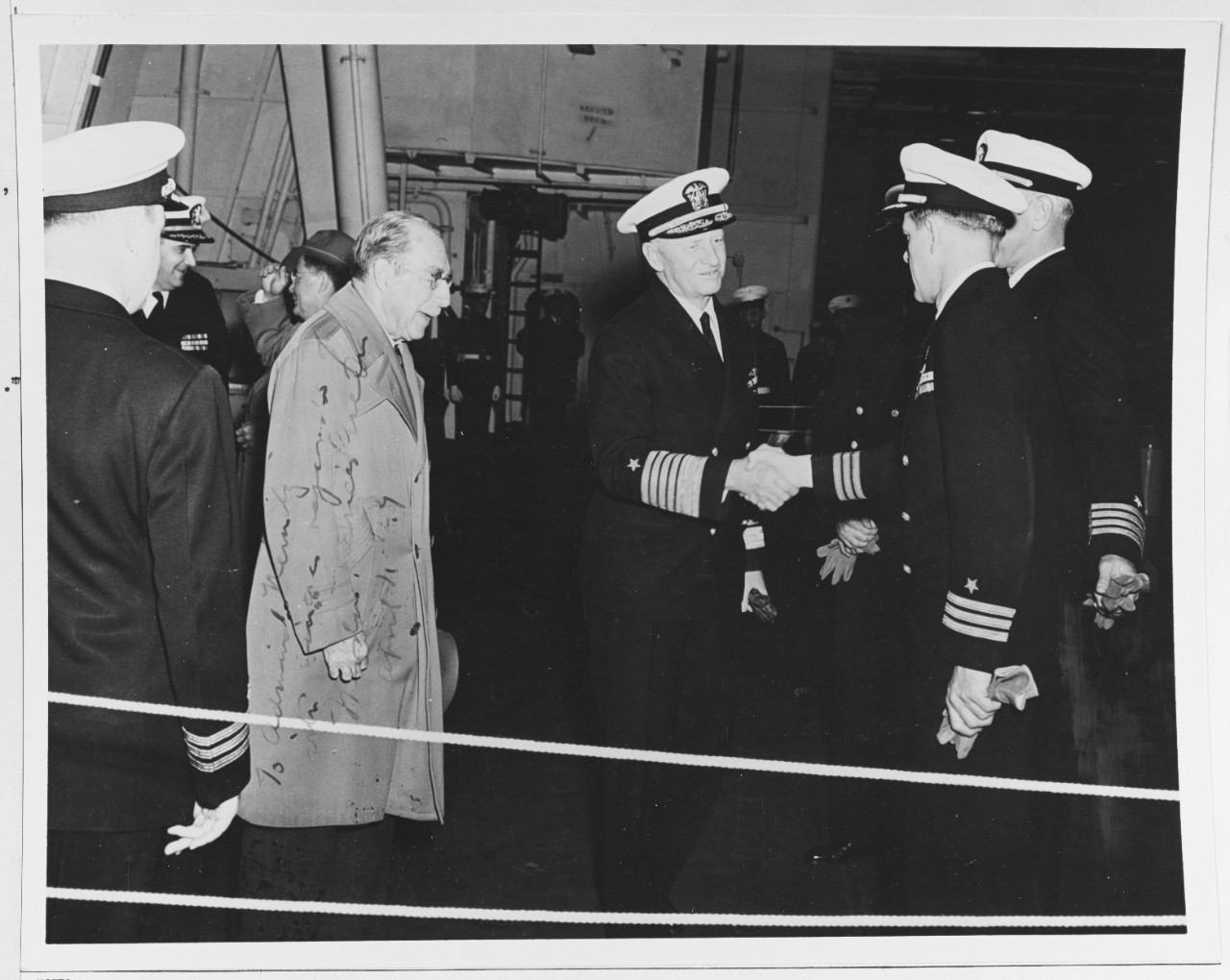 Fleet Admiral Chester W. Nimitz (CNO) at the U.S. Naval Academy to commemorate "Submarine Week."