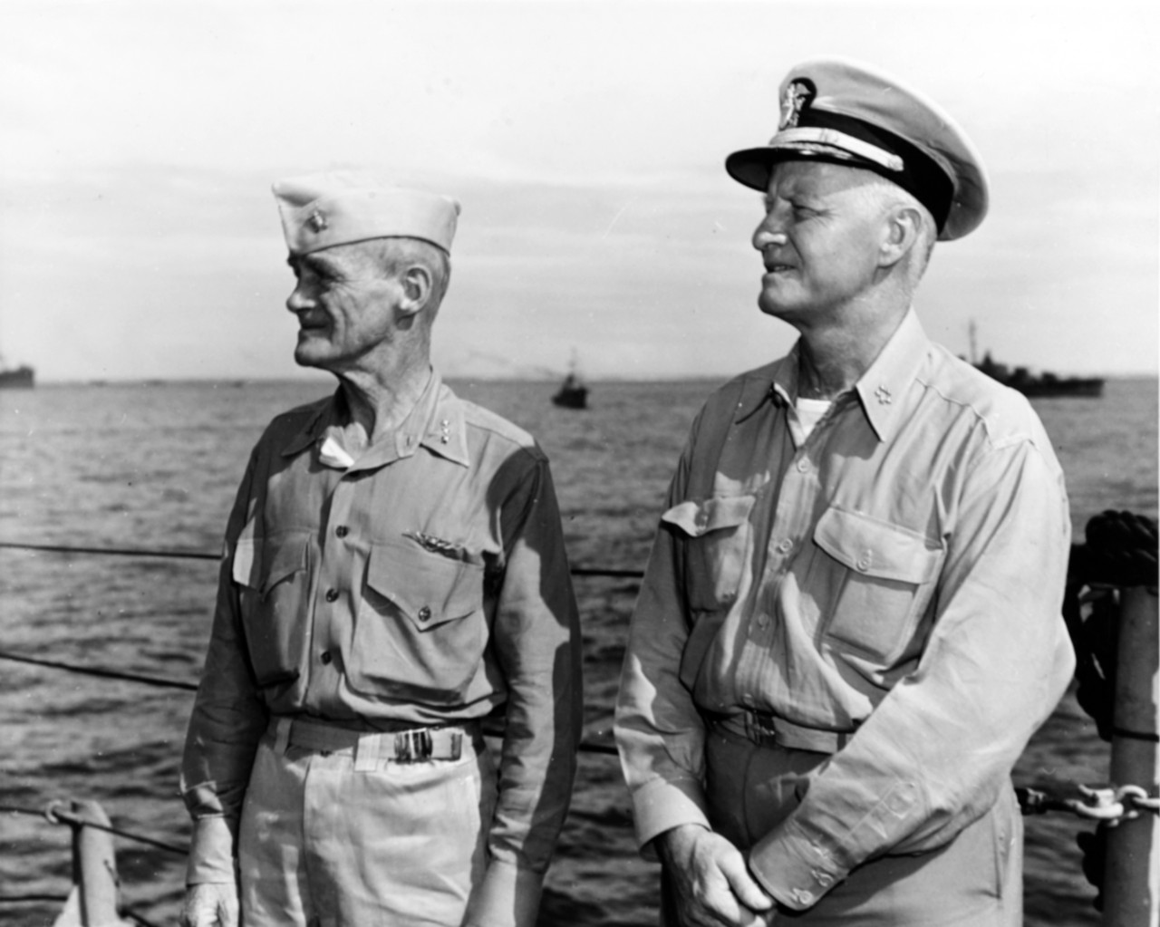 Photo #: NH 58328  Vice Admiral Marc A. Mitscher Fleet Admiral Chester W. Nimitz