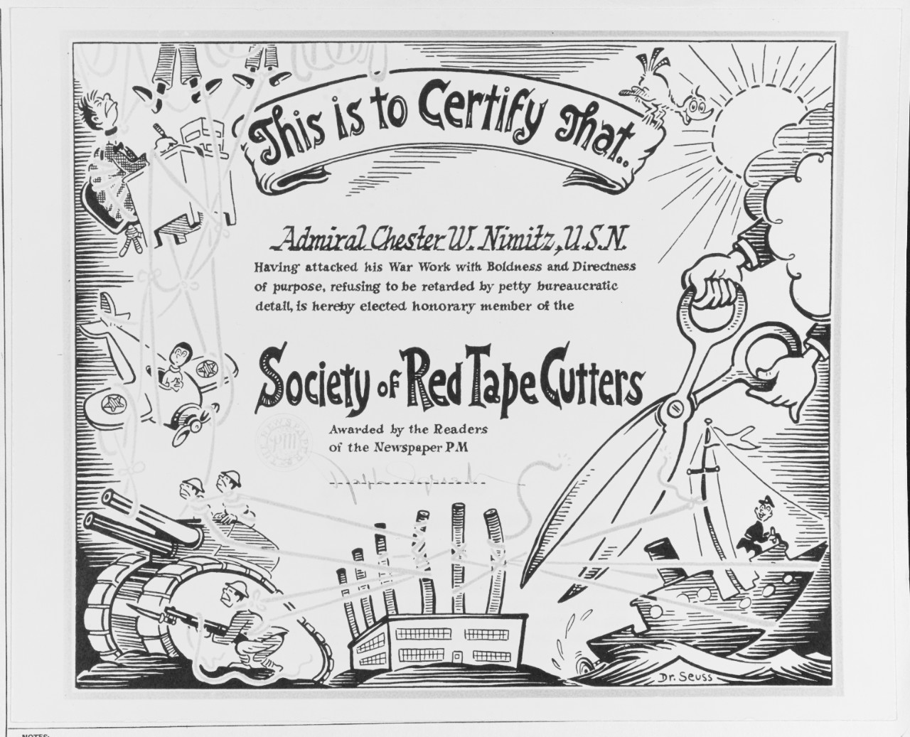 "Red Tape Cutters" Certificate