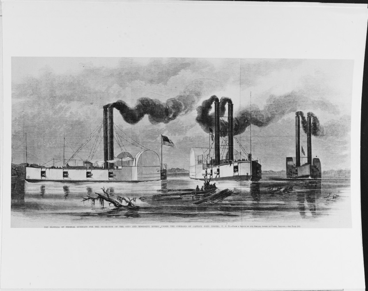 Photo #: NH 59004  &quot;The Flotilla of Federal Gunboats for the Protection of the Ohio and Mississippi Rivers, Under the Command of Captain John Rodgers, U.S.N. -- From a Sketch by our Special Artist at Cairo, Illinois&quot;