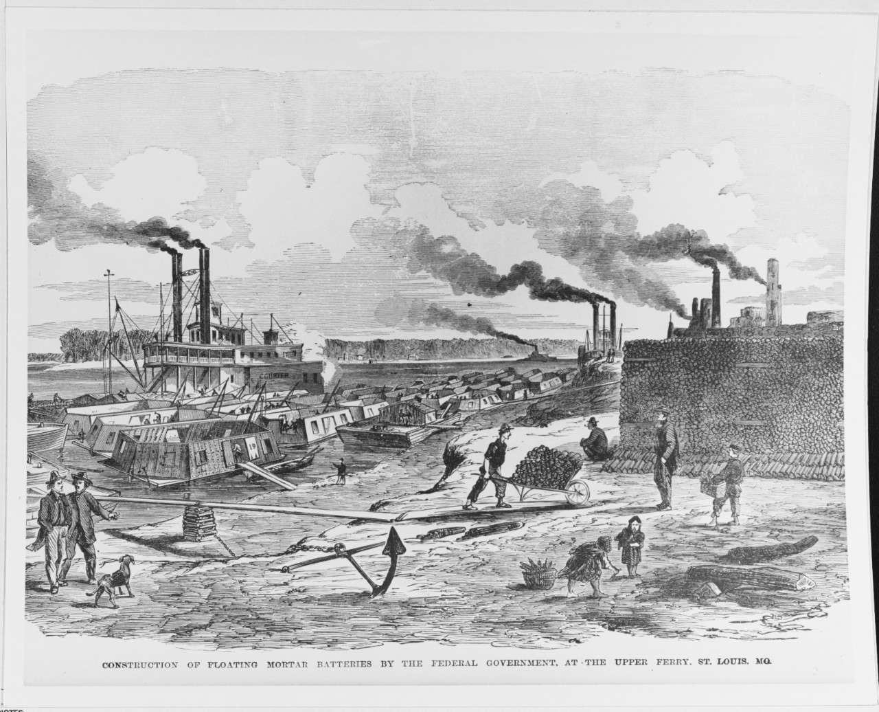 Construction of Mortar Boats by the Federal Government in late 1861