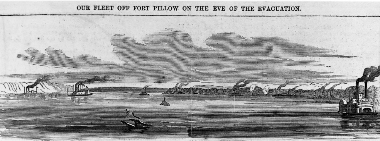 Union Fleet off Ft. Pillow on the Eve of its Evacuation