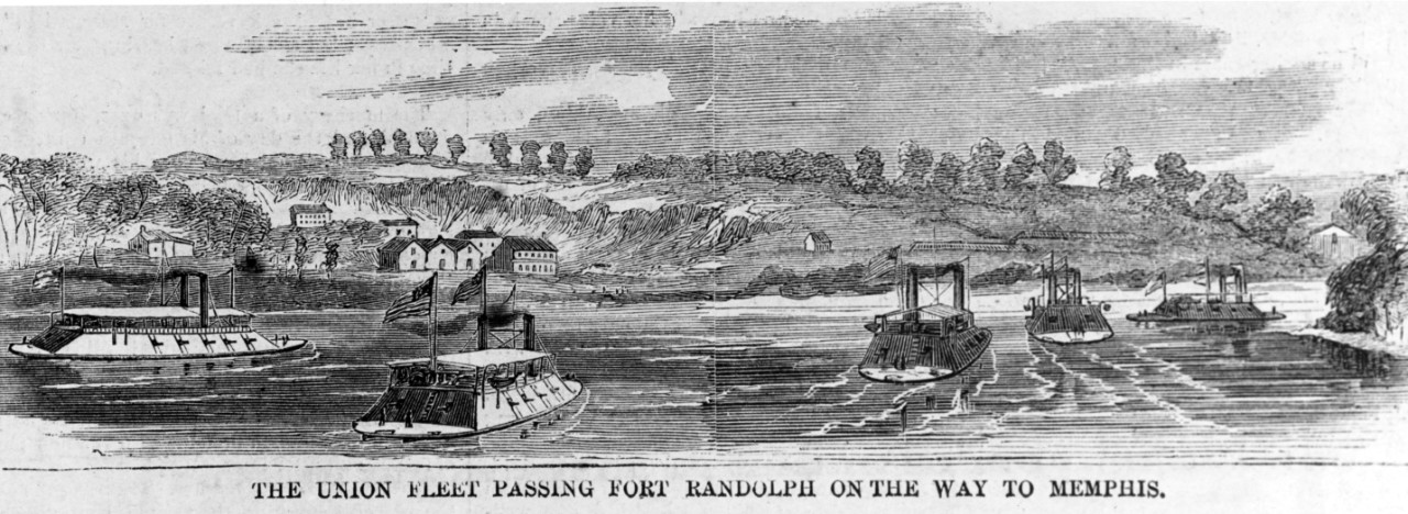 The Union fleet Passing Ft. Randolph