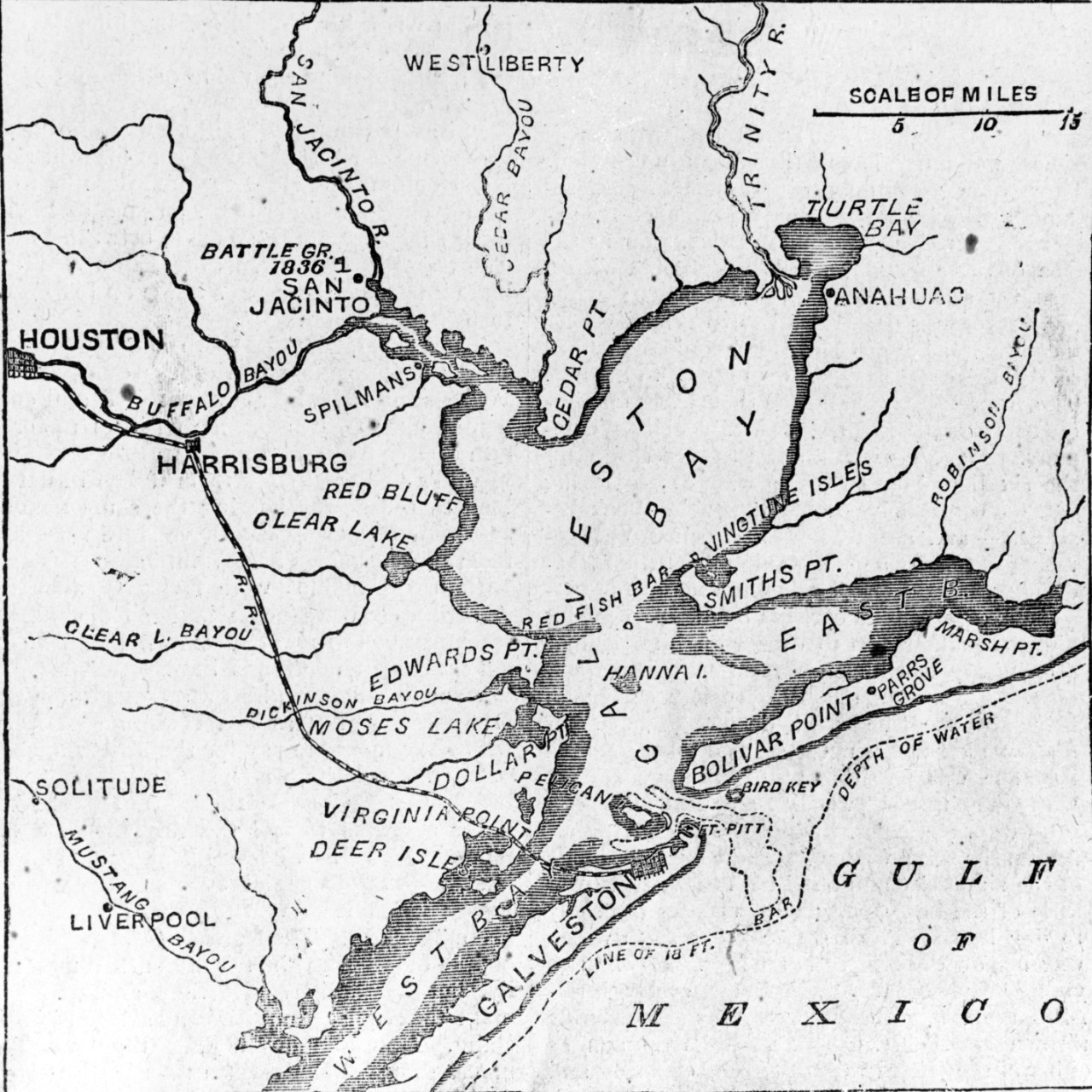 Photo #: NH 59140  &quot;Chart of the Harbor of Galveston, Texas, where the 'Harriet Lane' was Taken.&quot;