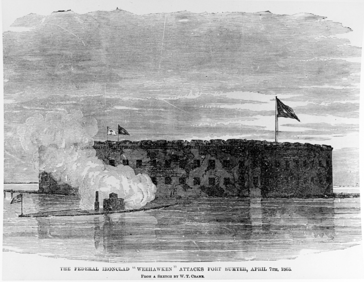 Photo #: NH 59275  Attack on Fort Sumter, 7 April 1863