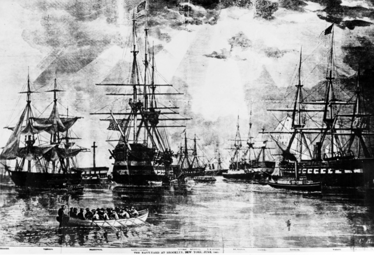 Photo #: NH 59308  &quot;The Navy-Yard at Brooklyn, New York, June, 1861&quot;