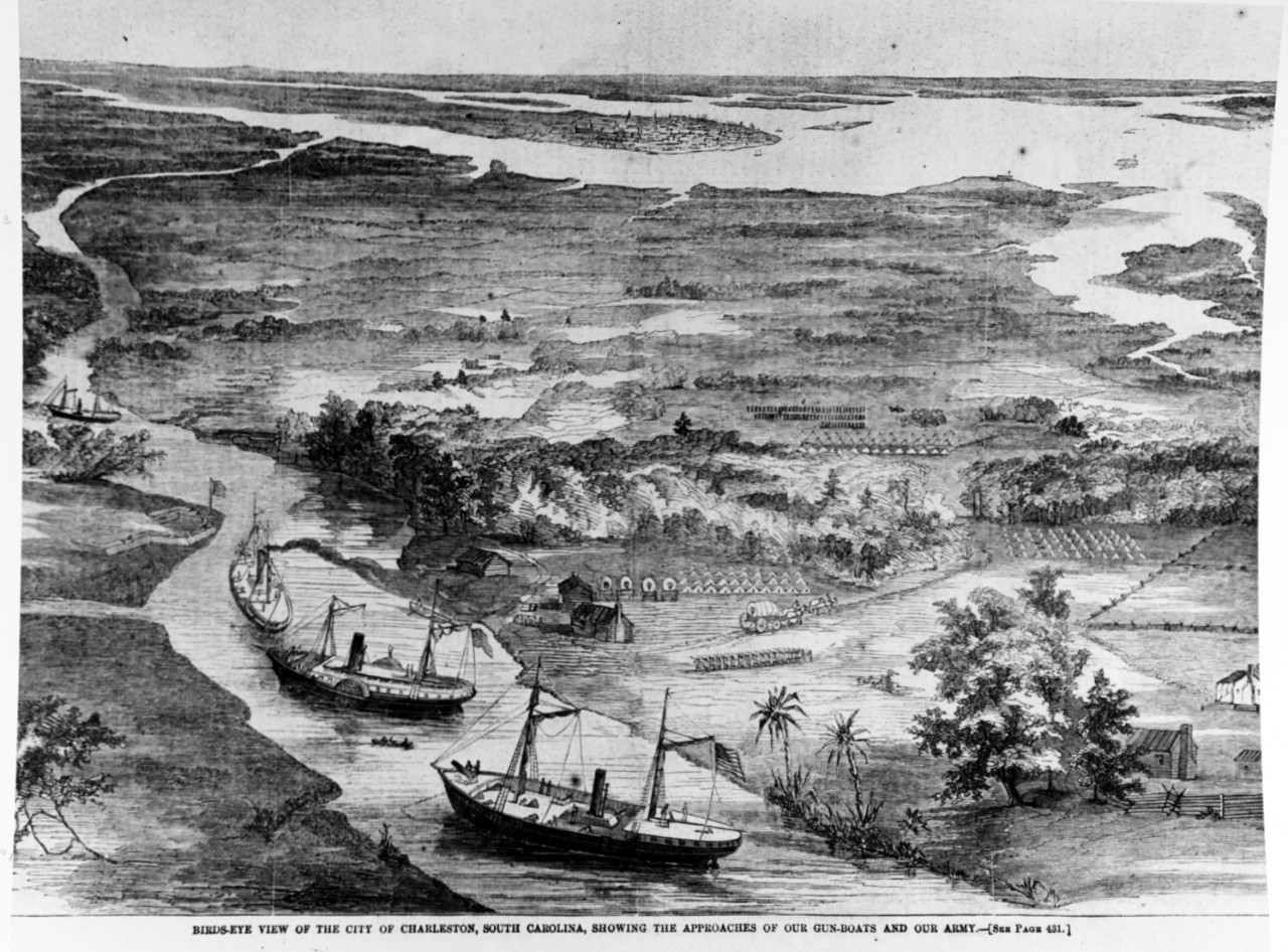 Photo #: NH 59310  &quot;Discovery of a Rebel Battery and Camp on Vernon River, Ga.&quot;, 11 December 1861