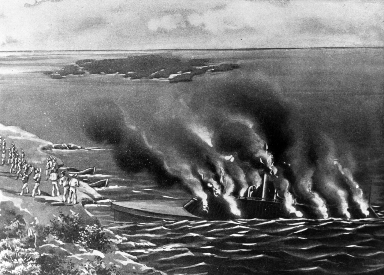 Photo #: NH 59335  Destruction of CSS Virginia, 11 May 1862