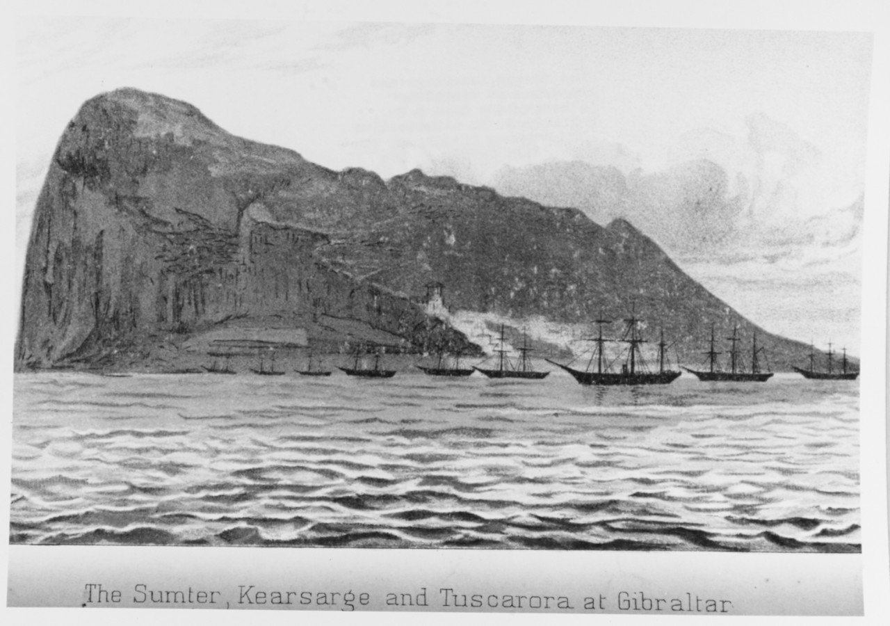 Photo #: NH 59410  &quot;The Sumter, Kearsarge and Tuscarora at Gibraltar&quot;