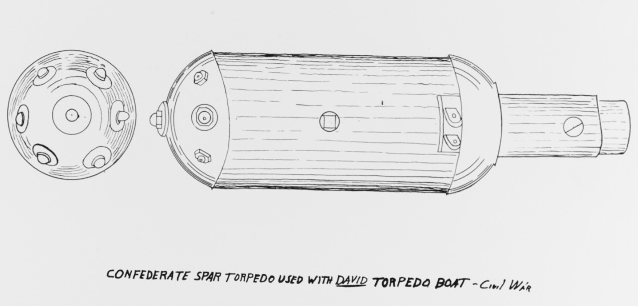 Photo #: NH 59421  Spar Torpedo Warhead, as used on Confederate &quot;David&quot;-type torpedo boats