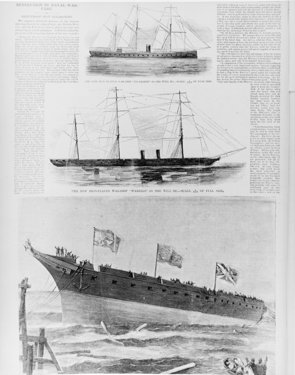 Photo #: NH 59569  &quot;Revolution in Naval Warfare. -- Shot-Proof Iron Steamships.&quot;