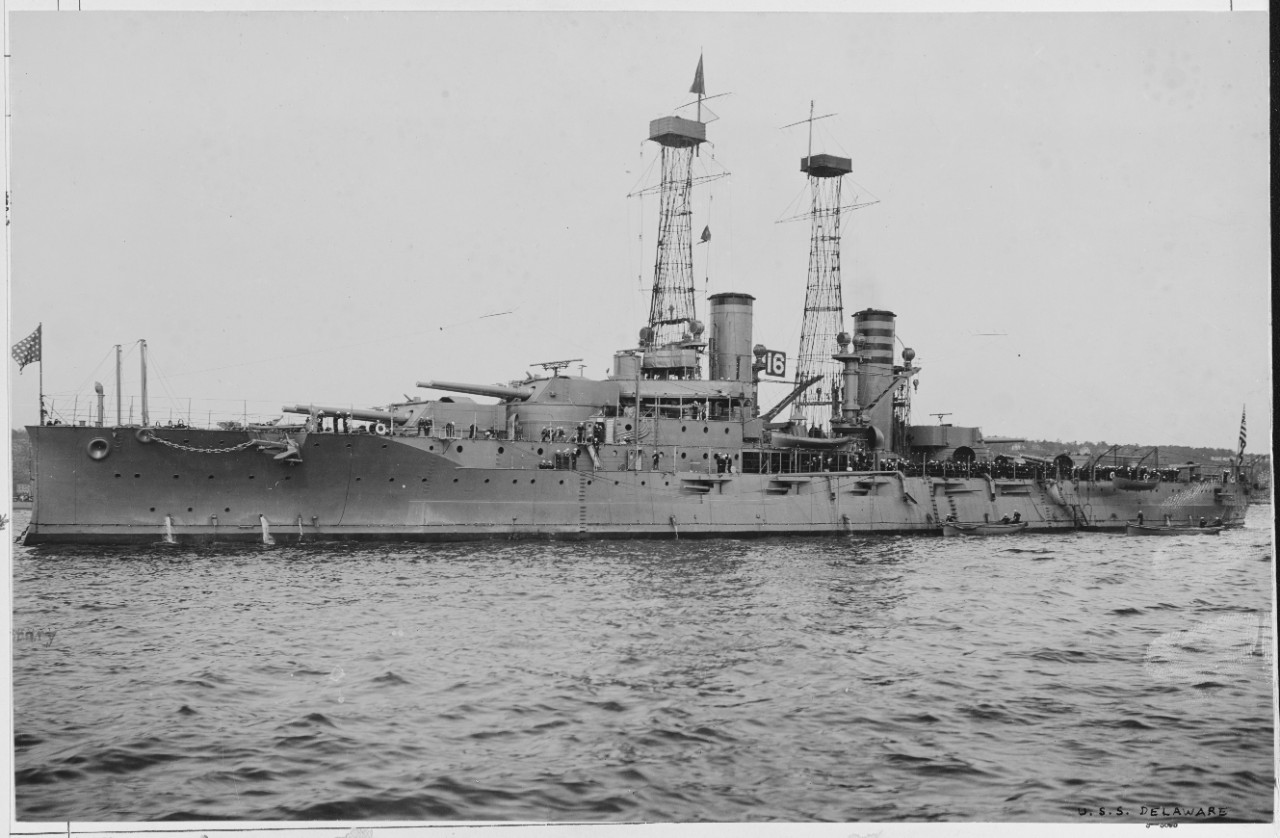 USS DELAWARE (BB-28) during the Naval Review, October 1912