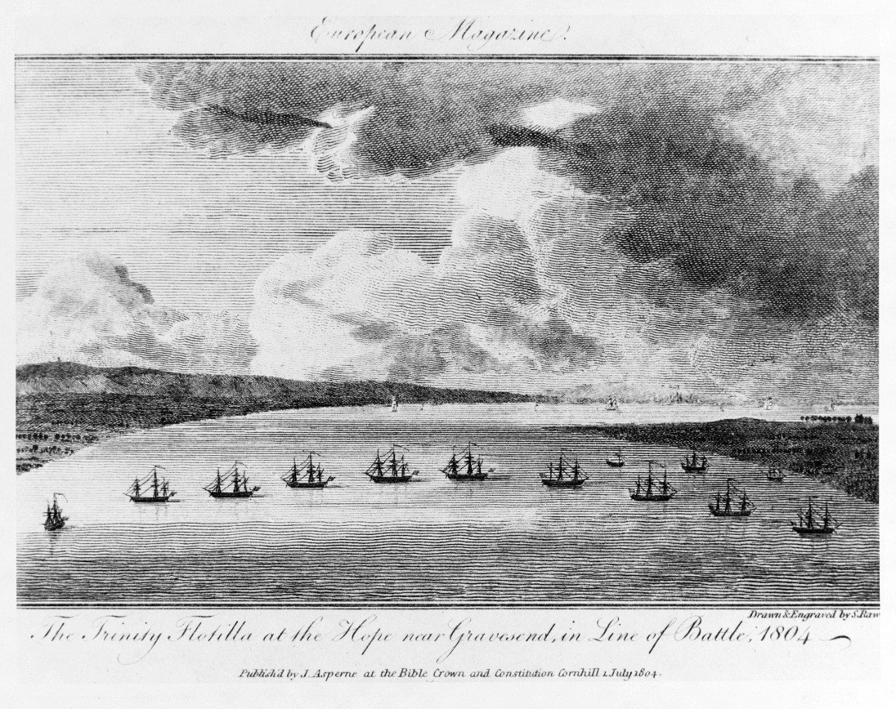 "The Trinity Flotilla at the Hope near Gravesend, in Line of Battle, 1804"