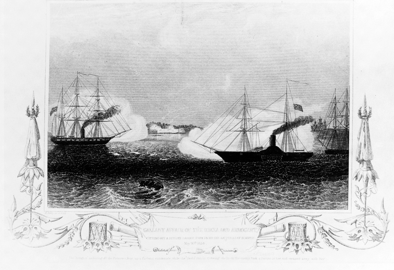 HMS ARROGANT and HMS HECLA during the Crimean War