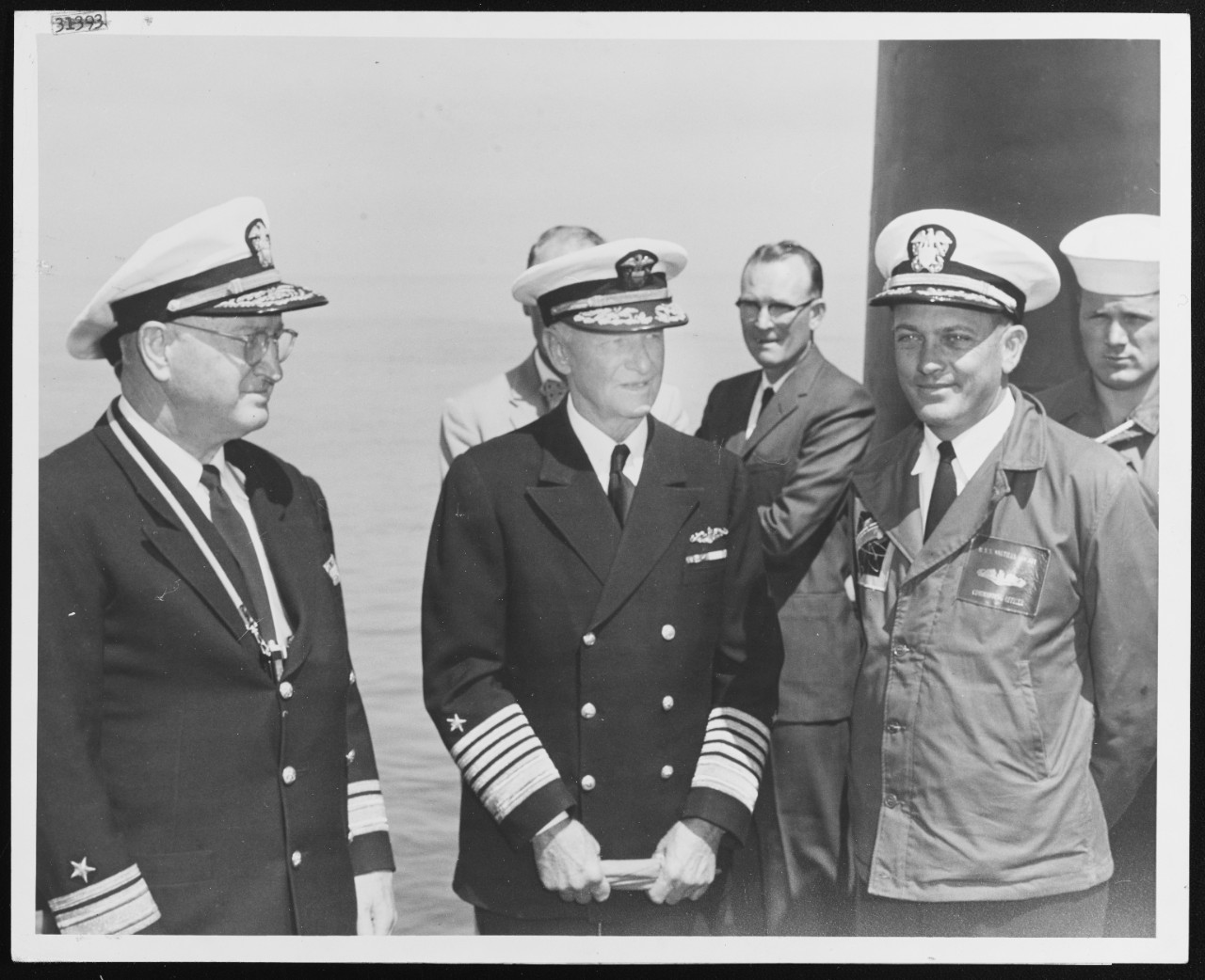 Fleet Admiral Nimitz, USN, and Officers