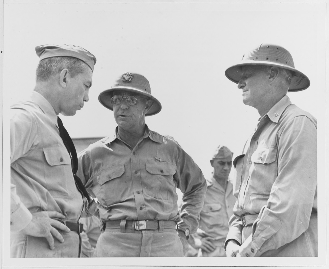 Secretary of Navy Forrestal and Admirals Turner and Nimitz