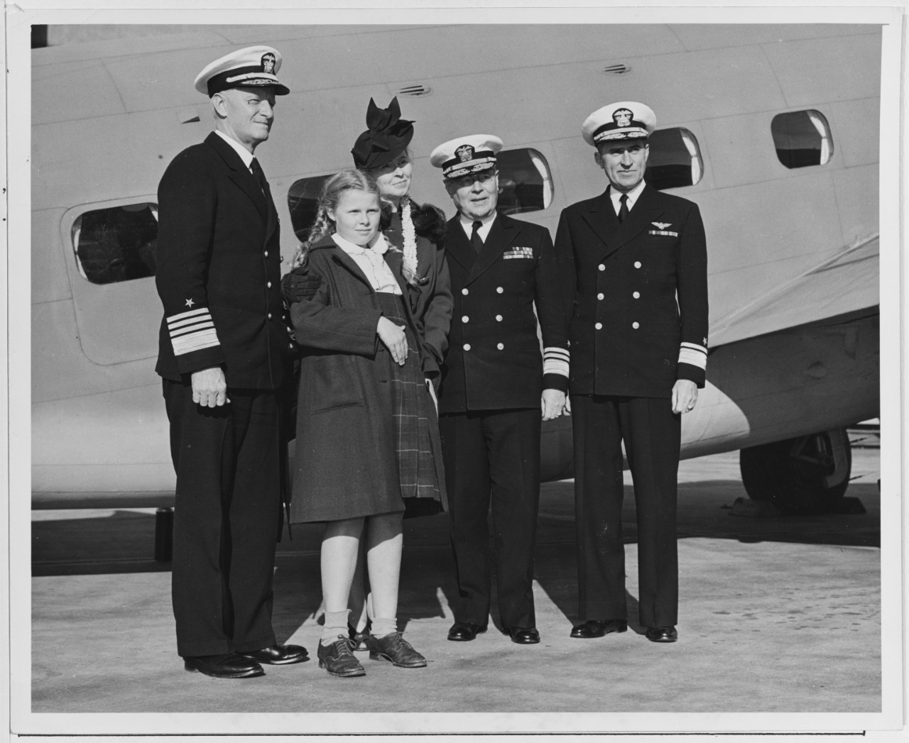 Admiral Nimitz with Senior Officers and Family at Naval Air Station, Alameda, California