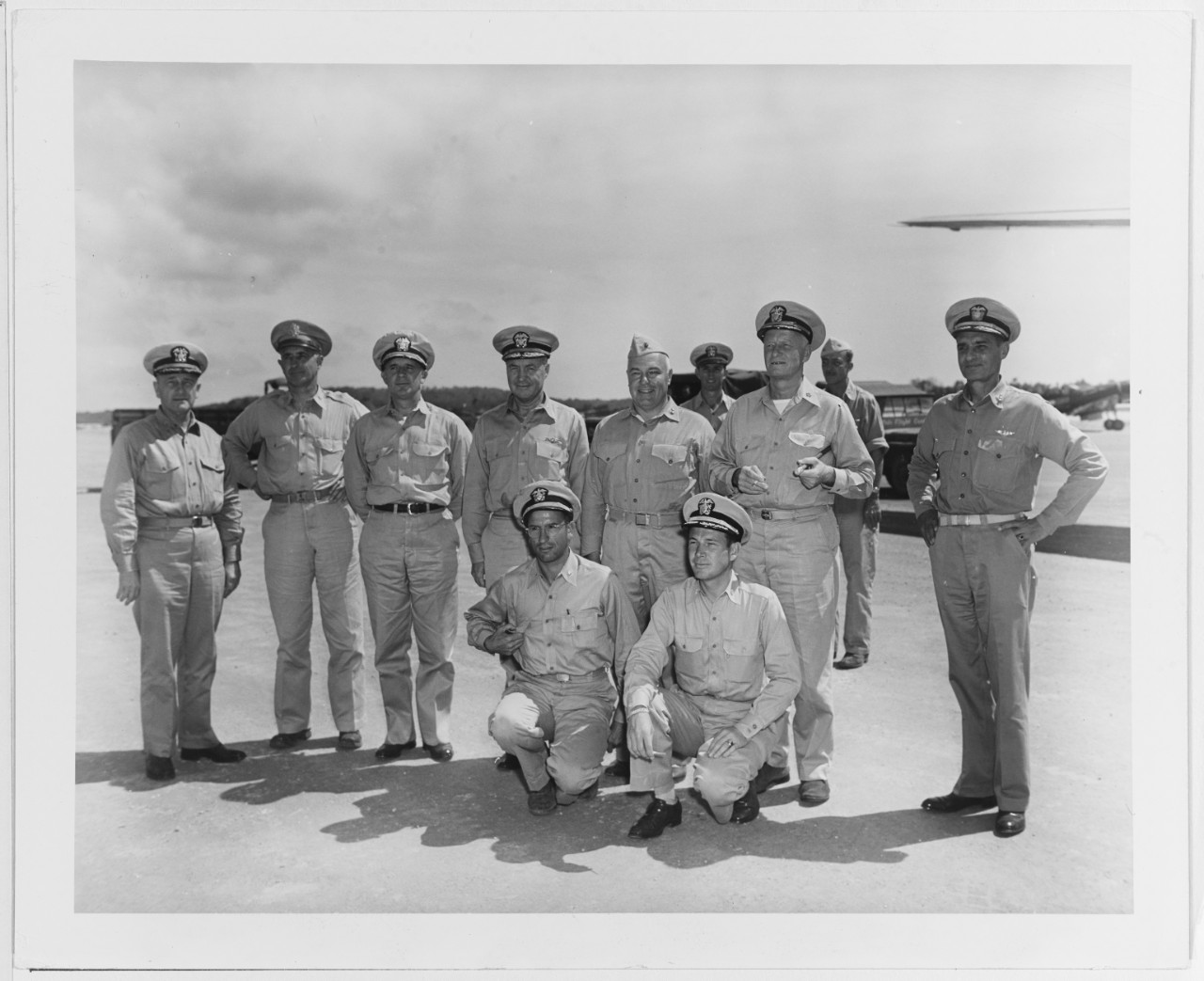 Fleet Admiral Nimitz and Senior Officers Land at Guam