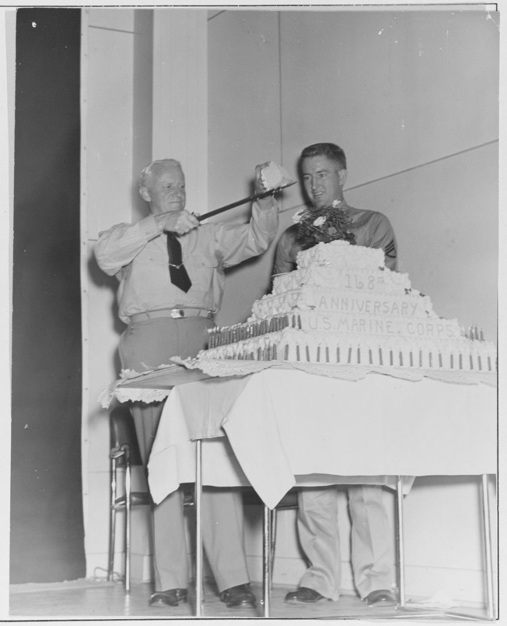 Admiral Nimitz Cuts the First Piece of Cake