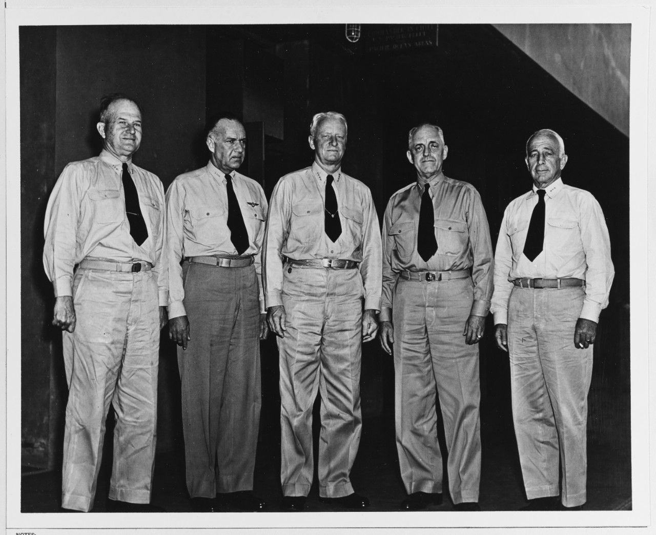 Admiral Nimitz with Senior Officers at CINCPAC HQ, Pearl Harbor